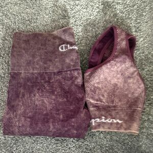 Champion Women's Plum Seamless Leggings & Sports Bra Set